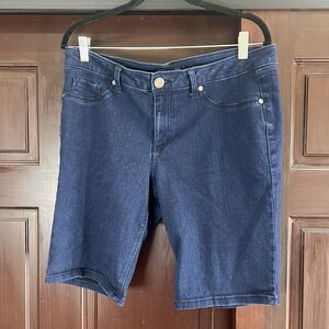 1822 Denim Jean Bermuda Shorts Dark Wash Mid-Rise Stretch Women’s 16 36x10